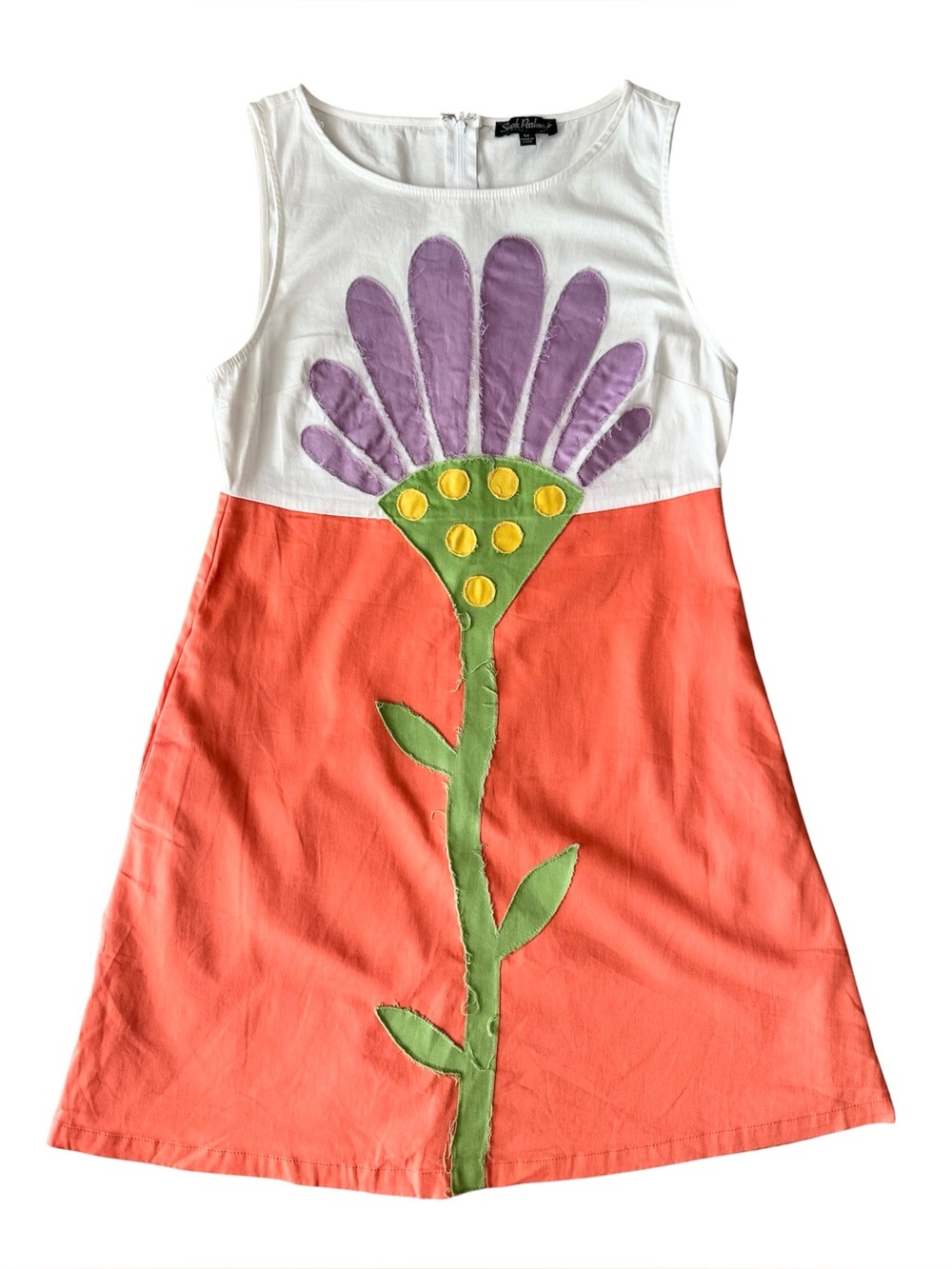Smak Parlour Mod Shift Dress Boho Hippie Flower Orange Art Teacher Festival
